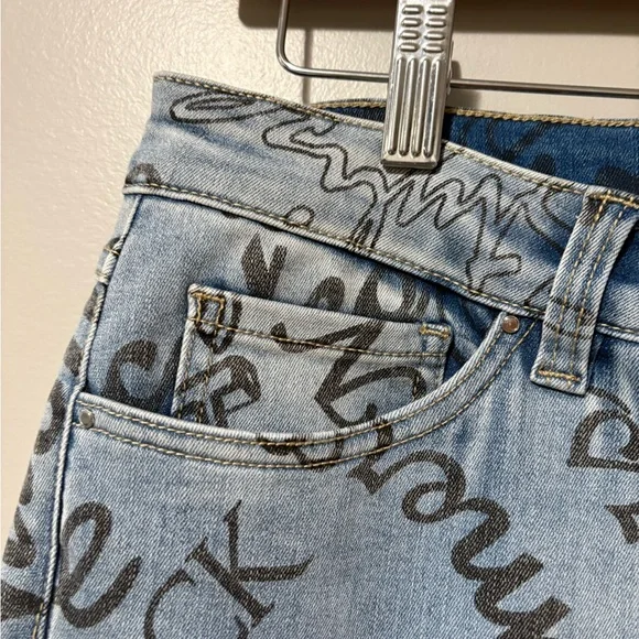 Joseph Ribkoff Lettering Jeans Style 221926 Skinny Mid Rise Crop - Picture 5 of 13